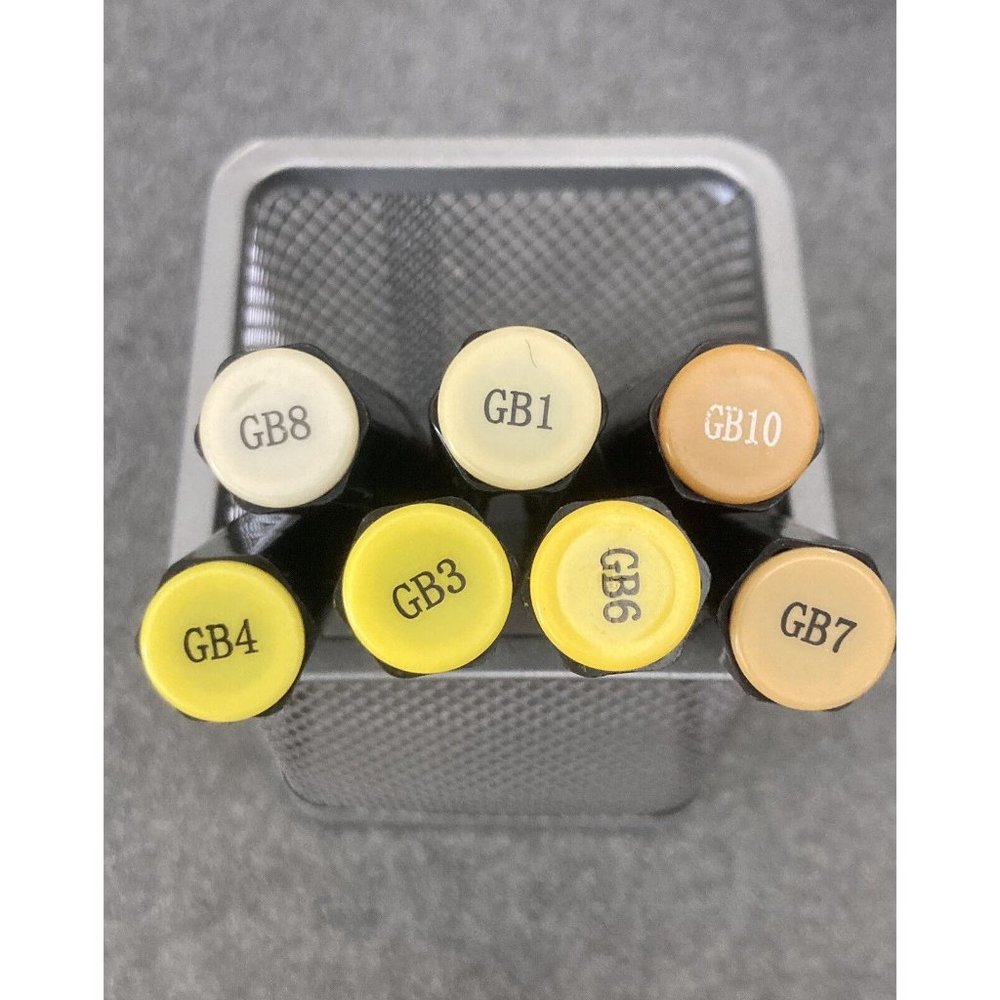 Spectrum Noir Dual Tip Alcohol Markers Lot Assorted Colors Yellow/Brown Set of 7